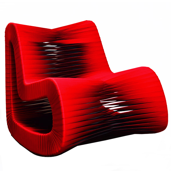 Msquare Gallery Product Seat Belt Rocking Chair Red
