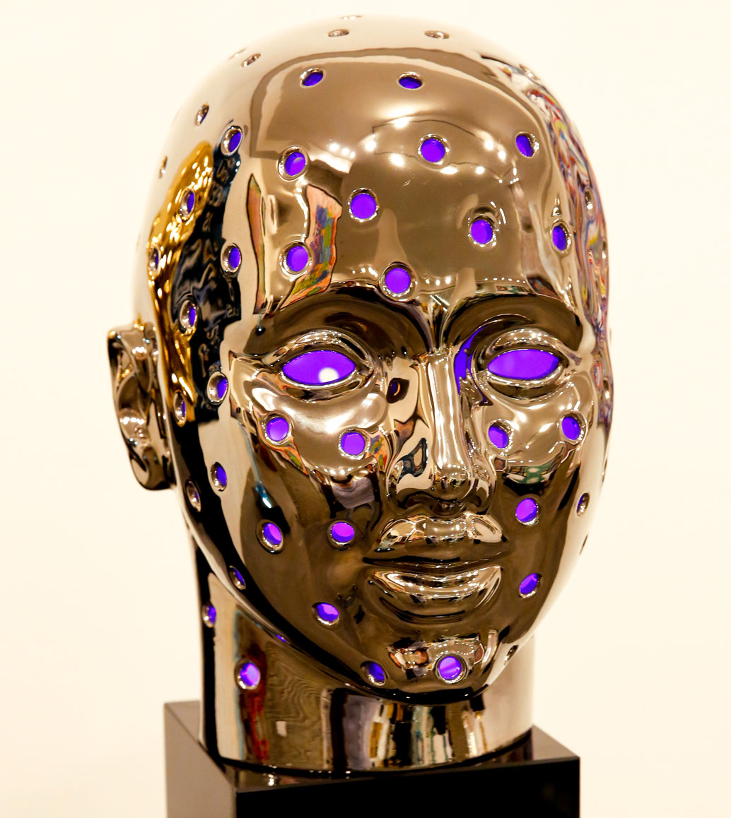 Msquare Gallery item Platino Bianco Stripled (Led blue)