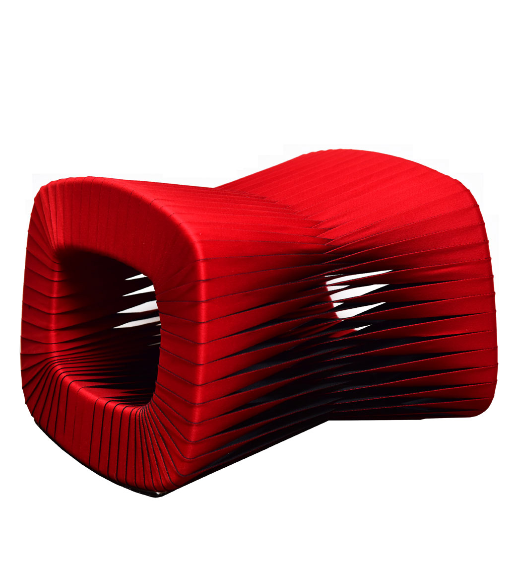 Msquare Gallery item Seat Belt Ottoman, Red