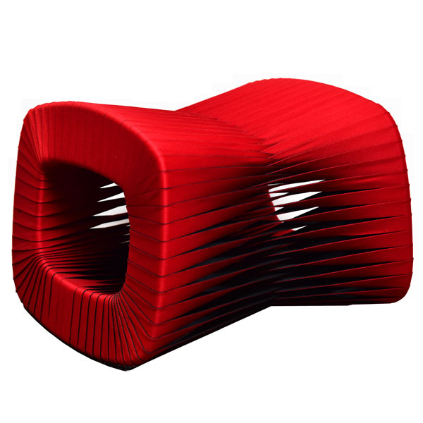 Msquare Gallery Product Seat Belt Ottoman, Red