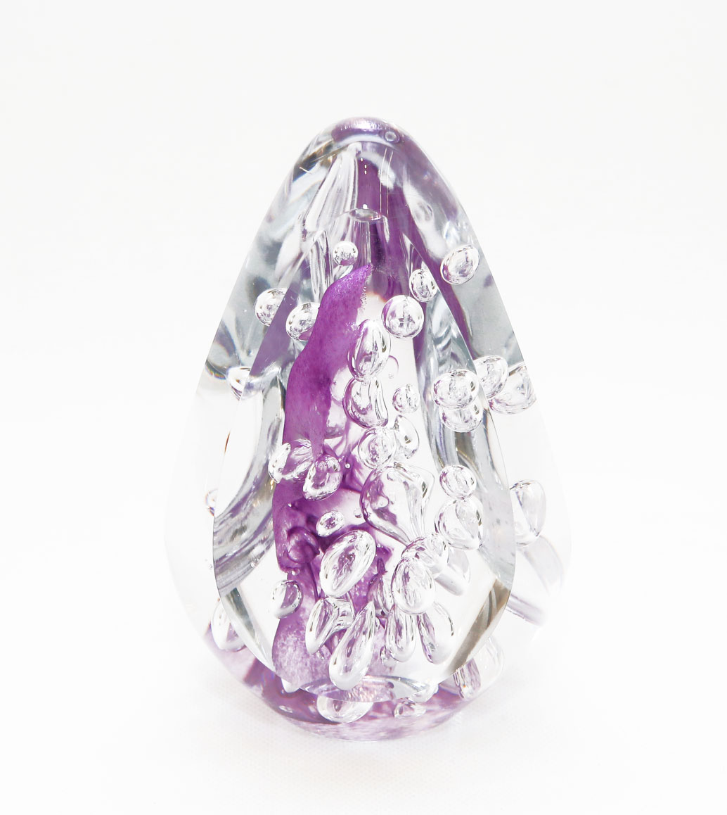 Msquare Gallery item Medium Glass Egg Violet With Bubbles