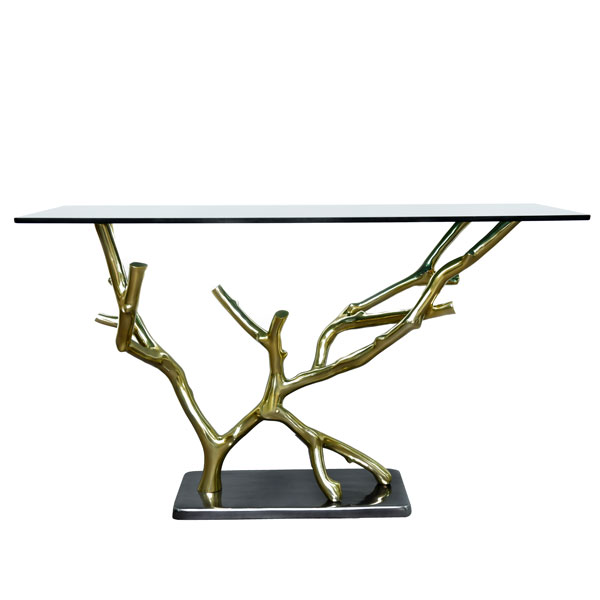 Msquare Gallery Product Console Table  Polished Gold