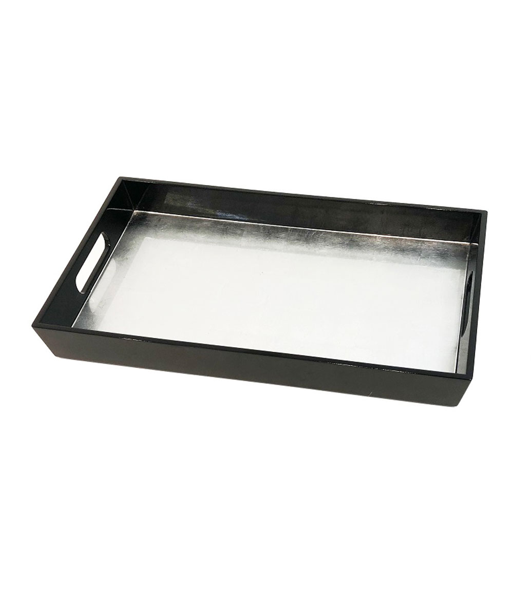 Msquare Gallery item Rect Lacquare Tray  Silver Leaf