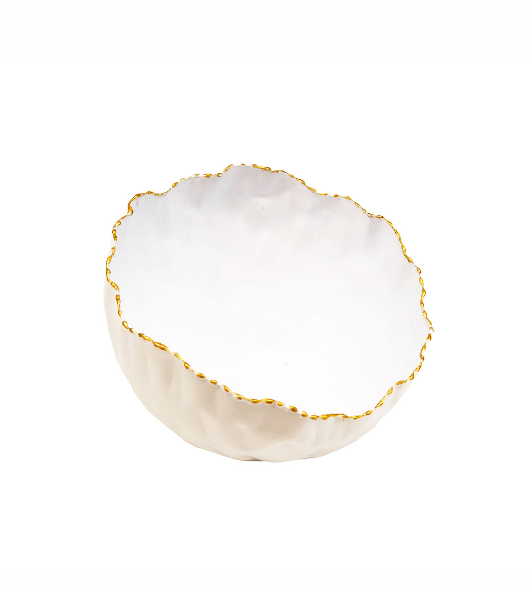 Msquare Gallery item Slanted Uneven Bowl glossy White