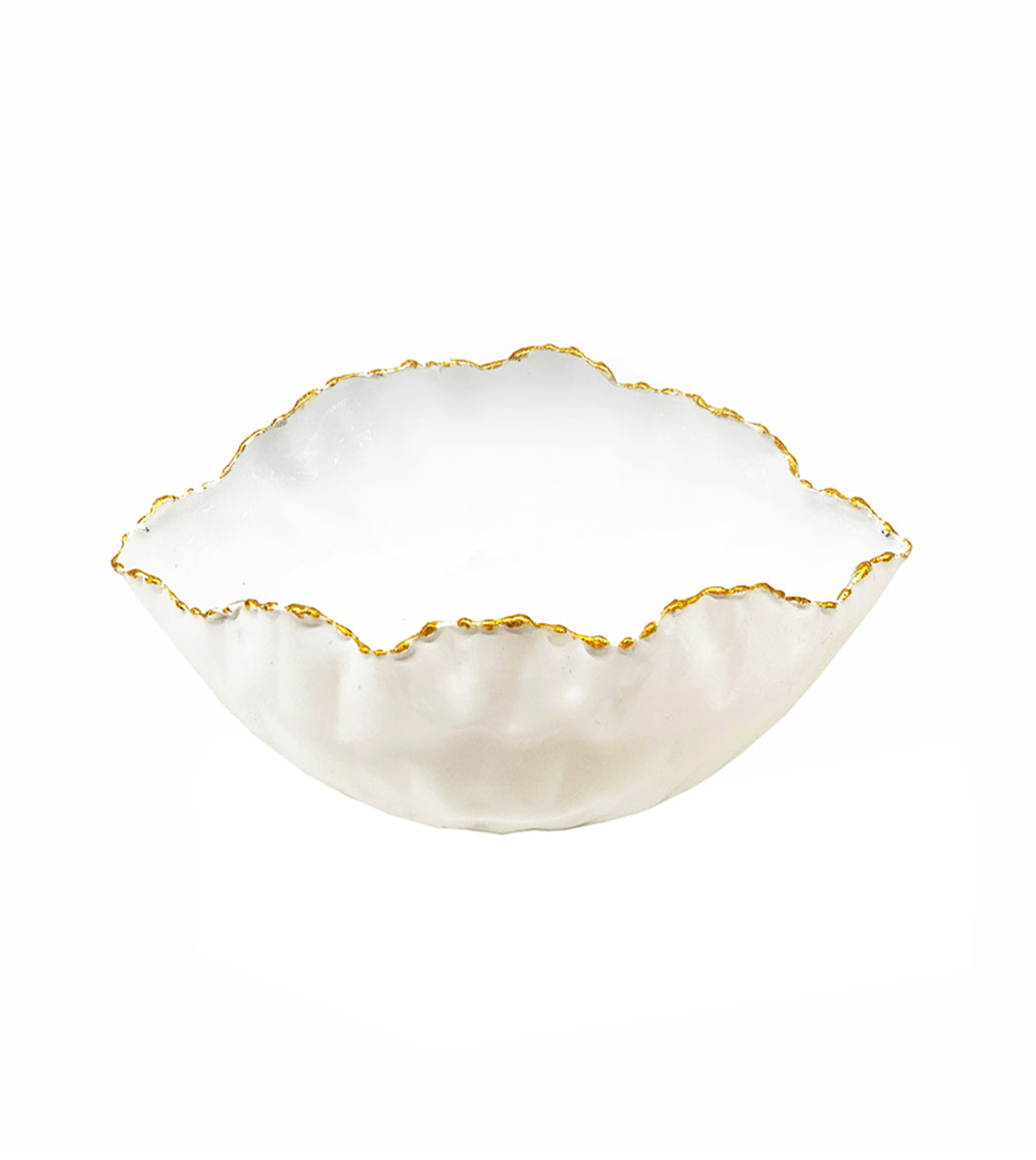 Msquare Gallery item Uneven Shell Bowl Glossy White