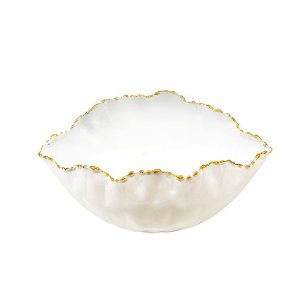Msquare Gallery Product Uneven Shell Bowl Glossy White