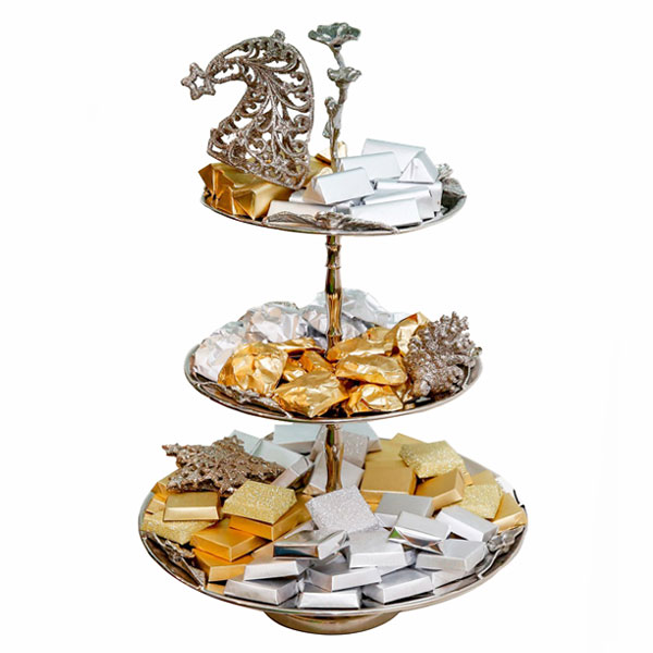 Msquare Gallery Product Silver Cake Stand With Chocolate