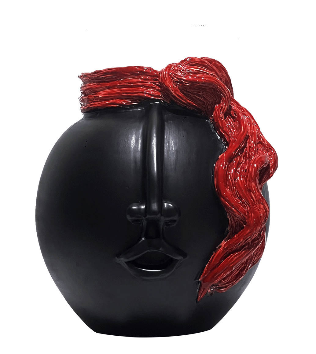 Msquare Gallery item Black and Red Head Vase