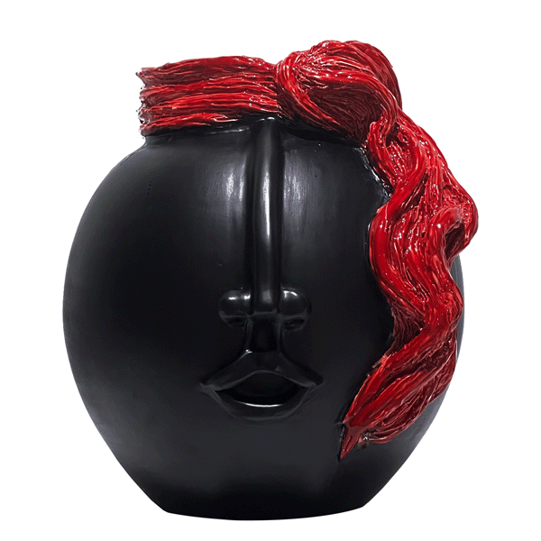 Msquare Gallery Product Black and Red Head Vase